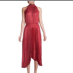 NWT Ellie Tahari Dress Sleeveless Highland Rose Pink Pleated Gathered tier S 4 6